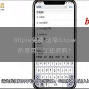 Bitpie免费 选择Bitpie的原因，你知道吗？